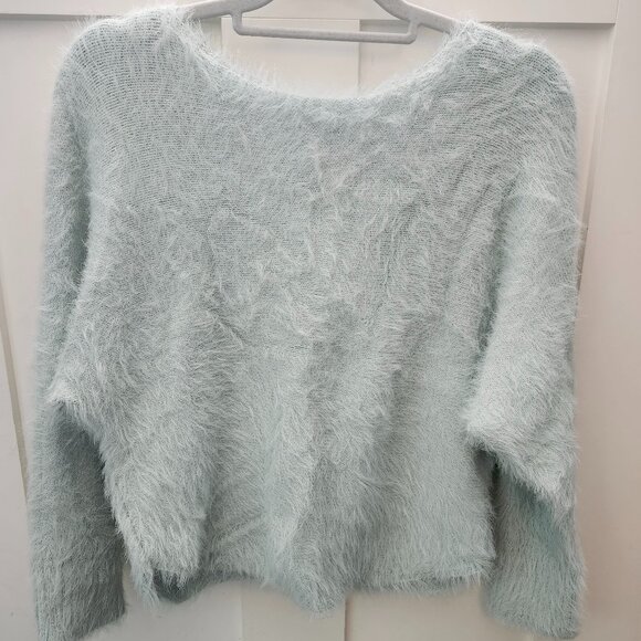 GAP Sweaters - Gap Light Blue Furry Boatneck Sweater Size S